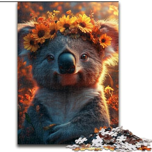 Puzzle 1000 Teile für Erwachsene, lächelnder Koala, Holzpuzzle, interaktives Familienspiel, DIY-Heimdekoration, Gehirn-Herausforderung, Geschenk (Größe 50x75cm) von WGLINGX