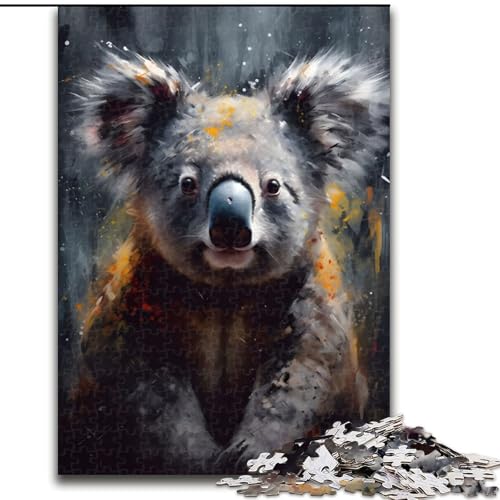 Puzzle 1000 Teile für Erwachsene, lebendiges Koala-Ölgemälde, Holzpuzzle, interaktives Familienspiel, Denksportaufgabe, Geschenk, Lernspielzeug (Größe 50x75cm) von WGLINGX