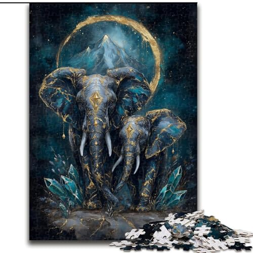 Puzzle 1000 Teile für Erwachsene, magischer Elefant, Papppuzzle, DIY-Dekoration, anspruchsvolle (Größe 26x38cm) von WGLINGX