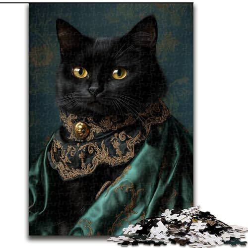Puzzle 1000 Teile für Erwachsene, modische Katze, Holzpuzzle, Familienaktivitätsspiel für Teenager, anspruchsvolles Denkspiel (Größe 50x75cm) von WGLINGX