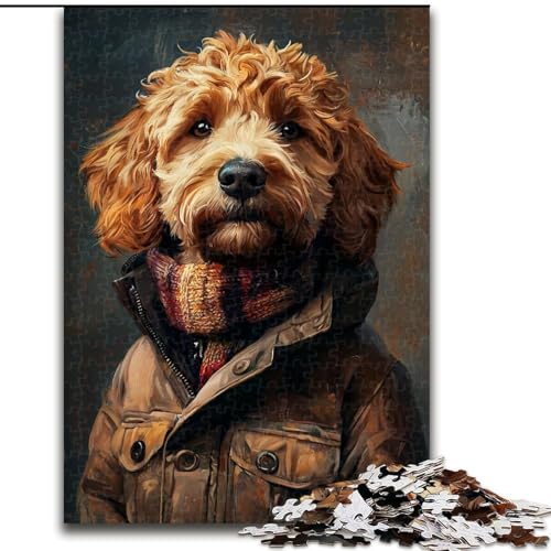 Puzzle 1000 Teile für Erwachsene, modischer Hund, Puzzle für Erwachsene, 1000 Teile, Spielzeug, Geschenk, pädagogisches, intellektuelles, entspannendes, lustiges Familienspiel (Größe 50x75cm) von WGLINGX