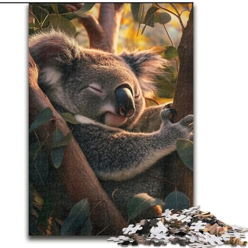 Puzzle 1000 Teile für Erwachsene, schlafender Koala, Puzzle, Weihnachten, Halloween, Muttertag, Neujahr, Ostergeschenk (Größe 50x75cm) von WGLINGX