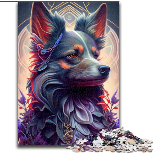 Puzzle 1000 Teile für Erwachsene, schöner bunter Hund, 1000 Teile, Puzzle-Geschenke für den Familienspielabend, Heimdekoration und Gehirntraining, Größe 26x38cm von WGLINGX