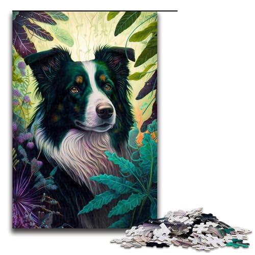 Puzzle 1000 Teile für Erwachsene, schönes Border Collie-Puzzle, Lernspiele, tolle Geschenke und Spielzeuge für Teenager ab 14 Jahren, 29,53 x 19,69 Zoll von WGLINGX