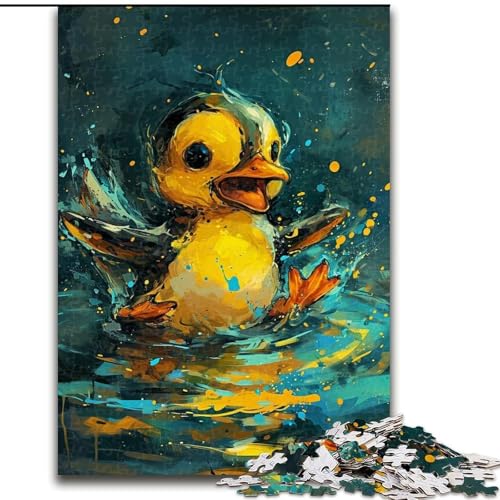 Puzzle 1000 Teile für Erwachsene, süße kleine gelbe Ente, Puzzle für Erwachsene für Teenager, Familien-Lernspiele, Heimdekoration, Geschenk (Größe 26x38cm) von WGLINGX