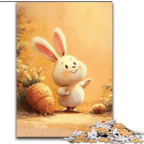 Puzzle 1000 Teile für Erwachsene, süßes Kaninchen, Puzzle für Erwachsene, 1000 Teile, Spielzeug, Geschenk, pädagogisches, intellektuelles, entspannendes, lustiges Familienspiel (Größe 26x38cm) von WGLINGX