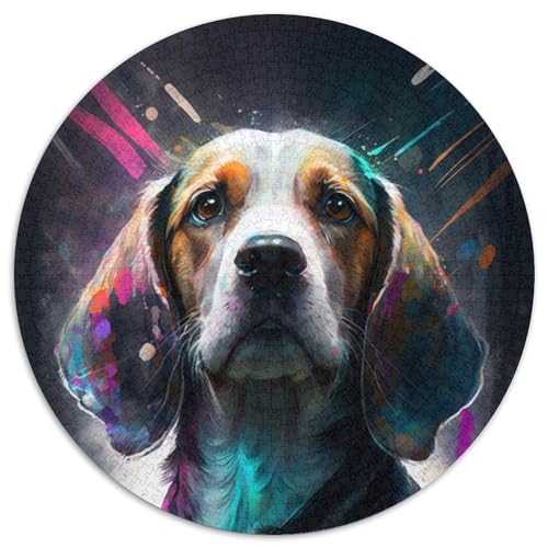 Puzzle 1000 Teile für Erwachsene,Beagle-Hundemalerei,1000-teiliges rundes Puzzle für Erwachsene,anspruchsvolles DIY-Denkspiel,perfektes Familienspiel oder dekoratives Geschenk,1000 Teile (67,5x67,5cm) Puzzle 1000 Teile für Erwachsene,Beagle-Hundemalerei,1000-teiliges rundes Puzzle für Erwachsene,anspruchsvolles DIY-Denkspiel,perfektes Familienspiel oder dekoratives Geschenk,1000 Teile (67,5x67,5cm) von WGLINGX