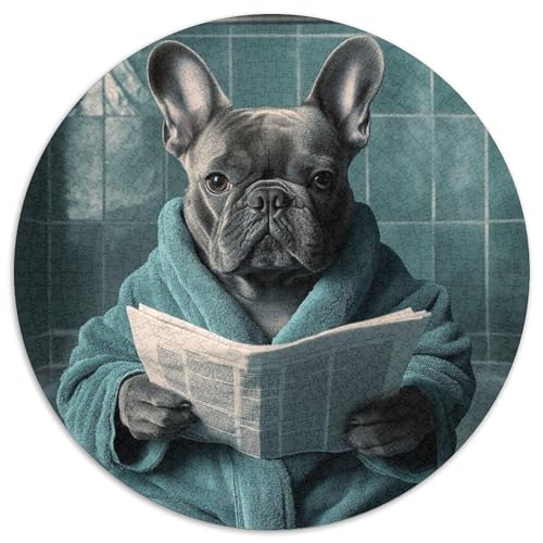 Puzzle 1000 Teile für Erwachsene,Bulldog Go Toilet,1000-teiliges rundes Puzzle für Erwachsene,anspruchsvolles DIY-Denkspiel,perfektes Familienspiel oder dekoratives Geschenk,1000 Teile (67,5x67,5cm) Puzzle 1000 Teile für Erwachsene,Bulldog Go Toilet,1000-teiliges rundes Puzzle für Erwachsene,anspruchsvolles DIY-Denkspiel,perfektes Familienspiel oder dekoratives Geschenk,1000 Teile (67,5x67,5cm) von WGLINGX