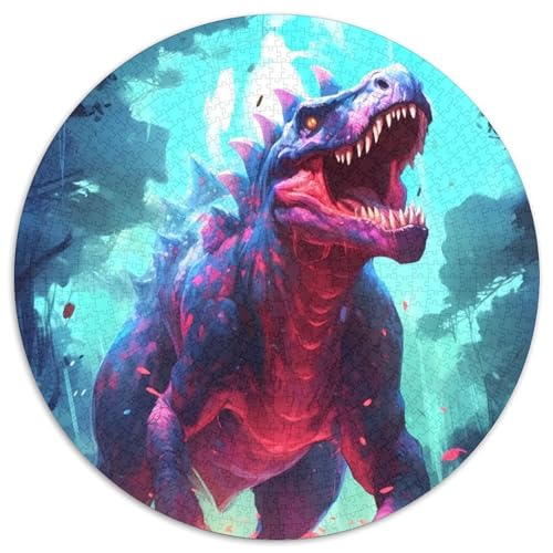 Puzzle 1000 Teile für Erwachsene,Dinosaurier-Puzzle aus der Jurazeit,runde Puzzles 1000 Teile für Erwachsene,anspruchsvolles Denkspiel – entspannendes Spielzeug für Teenager,1000 Teile (67,5x67,5cm) von WGLINGX