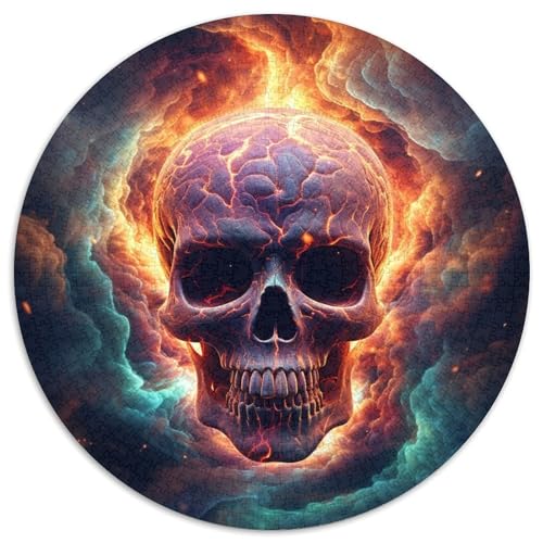 Puzzle 1000 Teile für Erwachsene,farbenfrohes Kunst-Totenkopf-Puzzle,runde Puzzles 1000 Teile für Erwachsene,anspruchsvolles Denkspiel – entspannendes Spielzeug für Teenager,1000 Teile (67,5x67,5cm) von WGLINGX