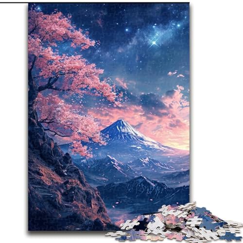 Puzzle 1000 Teile für Erwachsene,japanischer Sakura-Baum,blühendes Puzzle,1000 Teile für Erwachsene,Spielzeug,Geschenk,lehrreich,intellektuell,entspannend,lustiges Familienspiel (Größe 26x38cm) von WGLINGX
