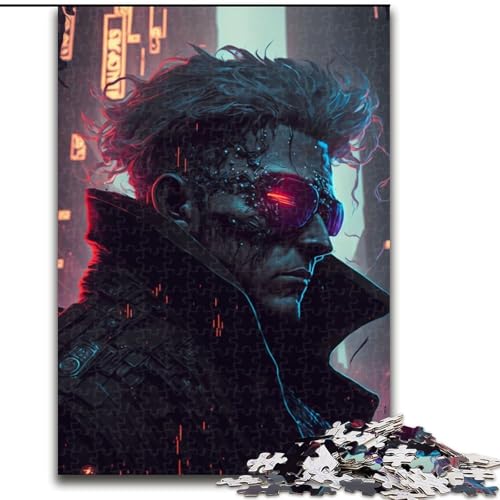 Puzzle 1000 Teile für Erwachsene „Cyborg in der Stadt“, Holzpuzzle, interaktives Familienspiel, Denksportaufgabe, Geschenk, Lernspielzeug (Größe 26x38cm) von WGLINGX