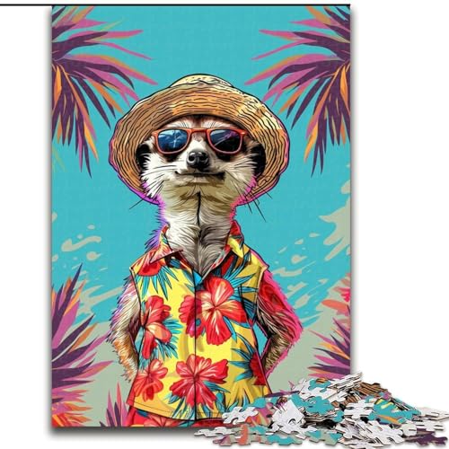 Puzzle 1000 Teile für Erwachsene „Erdmännchen im Urlaub“, Papppuzzle, Familienaktivitätsspiel für Teenager, anspruchsvolles Denkspiel (Größe 26x38cm) von WGLINGX