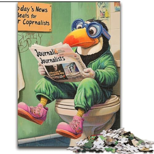 Puzzle 1000 Teile für Erwachsene „Toucan Go Toilet“ Puzzles für Erwachsene für Geburtstage, Feiertage und besondere Anlässe (Größe 50x75cm) von WGLINGX