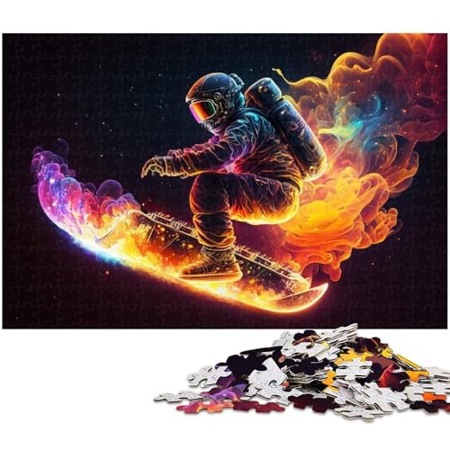 Puzzle 1000 Teile für Erwachsene – Astronauten-Erkundungs-Holzpuzzle, Heimdekoration (Größe 50 x 75 cm) von WGLINGX
