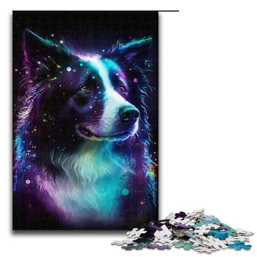 Puzzle 1000 Teile für Erwachsene Border Collie Puzzle für Jugendliche ab 14 Jahren 50x75cm von WGLINGX