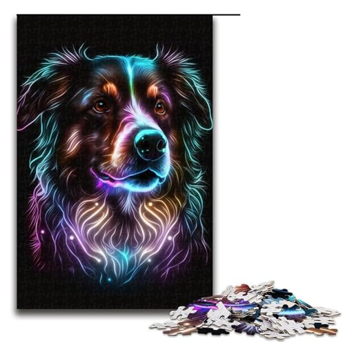 Puzzle 1000 Teile für Erwachsene Border Collie Puzzle für Jugendliche ab 14 Jahren 50x75cm von WGLINGX