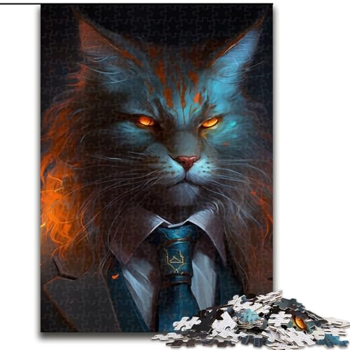 Puzzle 1000 Teile für Erwachsene Boss Cat Puzzles Denkspiel für Teenager, Familienspieleabend (Größe 50x75cm) von WGLINGX