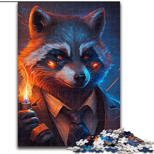 Puzzle 1000 Teile für Erwachsene Boss Raccoon Puzzles Denkspiel für Teenager, Familienspieleabend (Größe 26x38cm) von WGLINGX