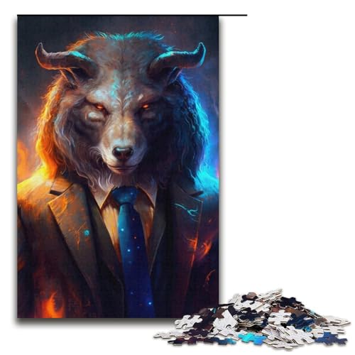 Puzzle 1000 Teile für Erwachsene Boss Sheep Puzzle Stressabbau-Spielzeug Stressabbau Schwierige Herausforderung 14,96x10,24 Zoll von WGLINGX