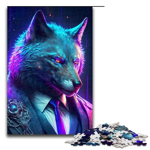 Puzzle 1000 Teile für Erwachsene Boss Wolf im Anzug Puzzle für Jugendliche ab 14 Jahren 50x75cm von WGLINGX