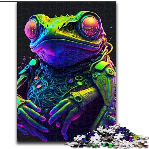 Puzzle 1000 Teile für Erwachsene Cyber Frog Neon Puzzles Interaktives Familienspiel, Denksportaufgabe Geschenk, Lernspielzeug Größe 50X75CM von WGLINGX