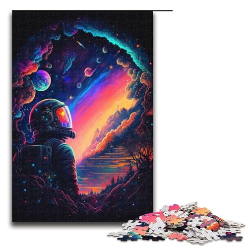 Puzzle 1000 Teile für Erwachsene – Der letzte Astronaut, Holzpuzzle, Heimdekoration (Größe 50 x 75 cm) von WGLINGX