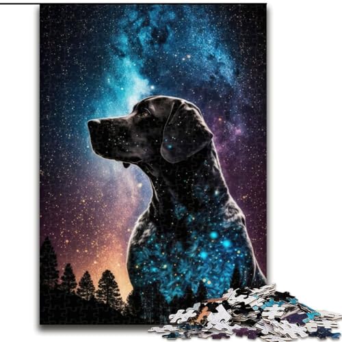 Puzzle 1000 Teile für Erwachsene Deutscher Kurzhaar-Vorstehhund, interaktives Familienspiel, Denksportaufgabe, Geschenk, Lernspielzeug, Größe 50x75cm von WGLINGX