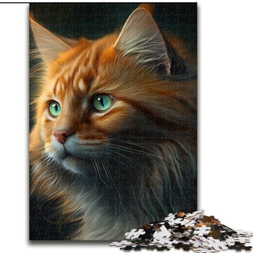 Puzzle 1000 Teile für Erwachsene Fantasy Cat Unmögliche Puzzles für Erwachsene für Teenager Lernspiele Geschenke (Größe 26x38cm) von WGLINGX