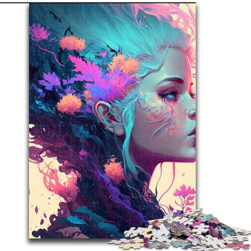 Puzzle 1000 Teile für Erwachsene Flower Power Anspruchsvolle Puzzles für Familienspaß Perfekt für Feiertage, interaktive Spieleabende Größe 26x38cm von WGLINGX