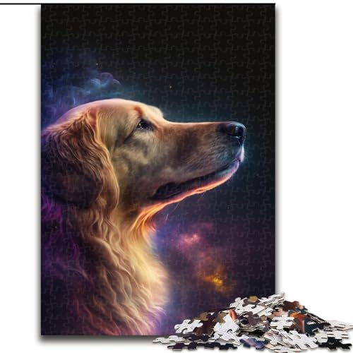 Puzzle 1000 Teile für Erwachsene Galaxy Golden Retriever Puzzles 1000 Teile für Erwachsene Geburtstage, Weihnachten, Halloween, Thanksgiving, Ostern Größe 50X75CM von WGLINGX