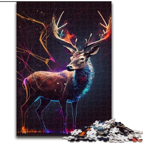 Puzzle 1000 Teile für Erwachsene Hirschpuzzles für Erwachsene Geeignet für Geburtstage, Halloween, Thanksgiving, Ostern (Größe 26x38cm) von WGLINGX