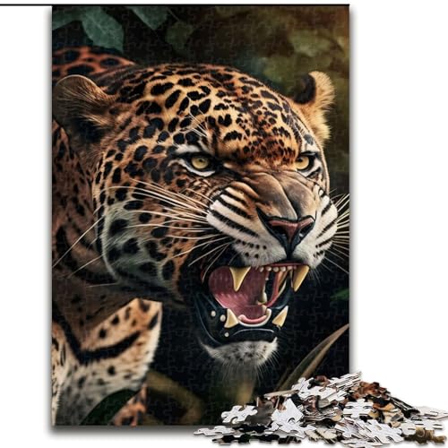Puzzle 1000 Teile für Erwachsene Jaguar Puzzle Interaktives Familienspiel, Denksportaufgabe Geschenk, Lernspielzeug Größe 26X38CM von WGLINGX