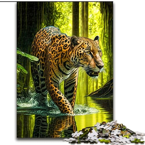 Puzzle 1000 Teile für Erwachsene Jaguar Puzzle Interaktives Familienspiel, Denksportaufgabe Geschenk, Lernspielzeug Größe 26X38CM von WGLINGX