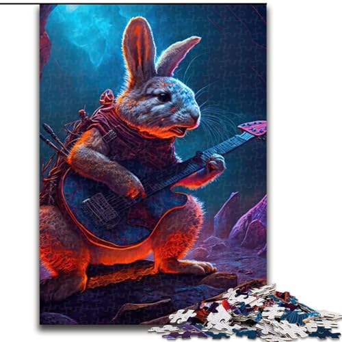 Puzzle 1000 Teile für Erwachsene Kaninchengitarre Tierpuzzle Interaktives Familienspiel, Denksportgeschenk, Lernspielzeug Größe 50X75CM von WGLINGX