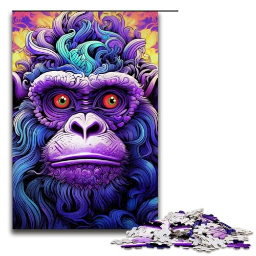 Puzzle 1000 Teile für Erwachsene Lila AFFE Lernspiel Herausforderung Spielzeug Kunstwerk Geschenk 19,69x29,53 Zoll von WGLINGX