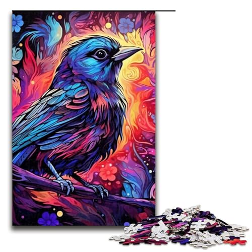 Puzzle 1000 Teile für Erwachsene Lila Spatz Lernspiel Herausforderung Spielzeug Kunstwerk Geschenk 19,69x29,53 Zoll von WGLINGX