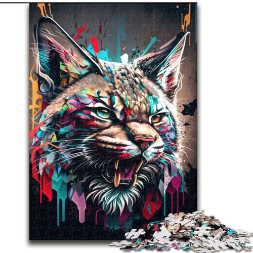 Puzzle 1000 Teile für Erwachsene Lynx Panorama-Set Rechts Puzzles Interaktives Familienspiel, Denksportaufgabe Geschenk, Lernspielzeug Größe 50X75CM von WGLINGX