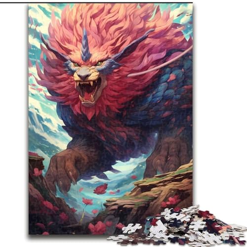 Puzzle 1000 Teile für Erwachsene Mythischer Riesenlöwe Puzzle Interaktives Familienspiel, Denksportaufgabe Geschenk, Lernspielzeug Größe 50X75CM von WGLINGX