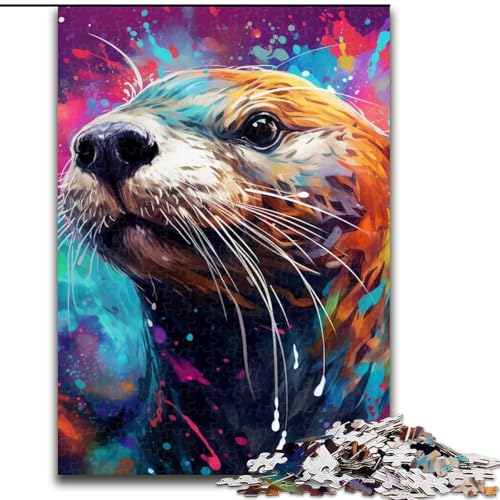 Puzzle 1000 Teile für Erwachsene Otter 1000-teiliges Puzzle Lernspiele Schöne Dekoration (Größe 50x75cm) von WGLINGX