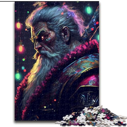 Puzzle 1000 Teile für Erwachsene Punk Santa Puzzles Interaktives Familienspiel, Denksportgeschenk, Lernspielzeug Größe 26X38CM von WGLINGX