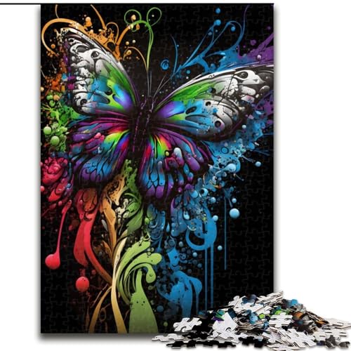 Puzzle 1000 Teile für Erwachsene Schmetterling in Graffiti-Kunst Puzzles Interaktives Familienspiel, Denksportgeschenk, Lernspielzeug Größe 26X38CM Puzzle 1000 Teile für Erwachsene Schmetterling in Graffiti-Kunst Puzzles Interaktives Familienspiel, Denksportgeschenk, Lernspielzeug Größe 26X38CM von WGLINGX