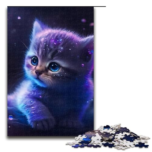 Puzzle 1000 Teile für Erwachsene Schneekatze Lernspiel Herausforderung Spielzeug Kunstwerk Geschenk 19,69x29,53 Zoll von WGLINGX