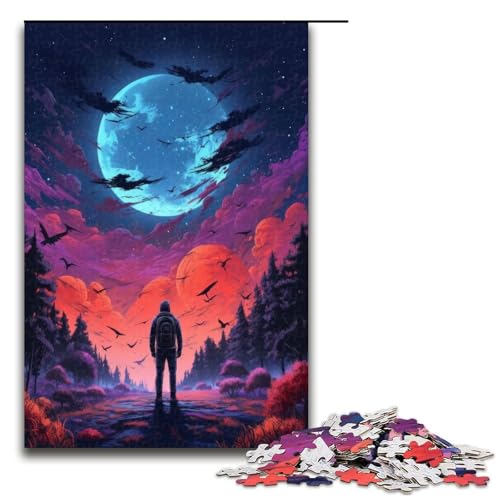 Puzzle 1000 Teile für Erwachsene Schwarzwald bei Nacht Puzzle für Jugendliche ab 14 Jahren 50x75cm von WGLINGX