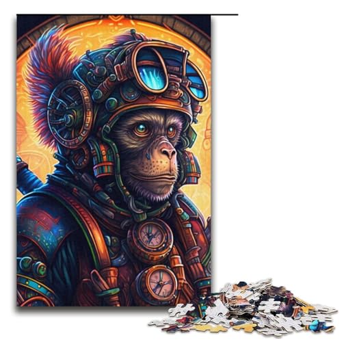 Puzzle 1000 Teile für Erwachsene Steampunk Gorilla Lernspiel Herausforderung Spielzeug Weihnachtsgeburtstagsgeschenk 14,96x10,24 Zoll Puzzle 1000 Teile für Erwachsene Steampunk Gorilla Lernspiel Herausforderung Spielzeug Weihnachtsgeburtstagsgeschenk 14,96x10,24 Zoll von WGLINGX