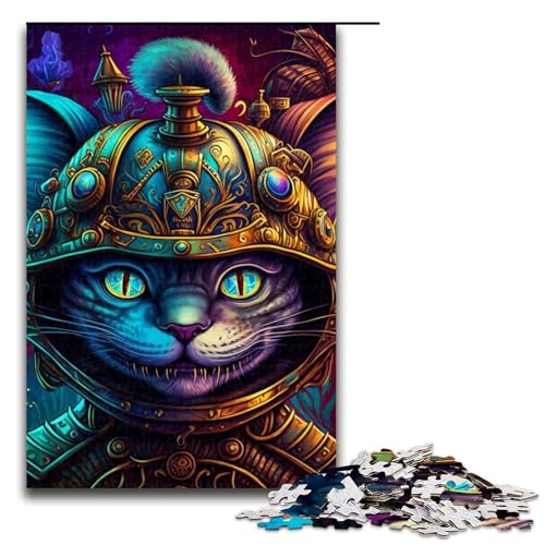 Puzzle 1000 Teile für Erwachsene Steampunk-Katze Lernspiel Herausforderung Spielzeug Weihnachtsgeburtstagsgeschenk 19,69 x 29,53 Zoll von WGLINGX