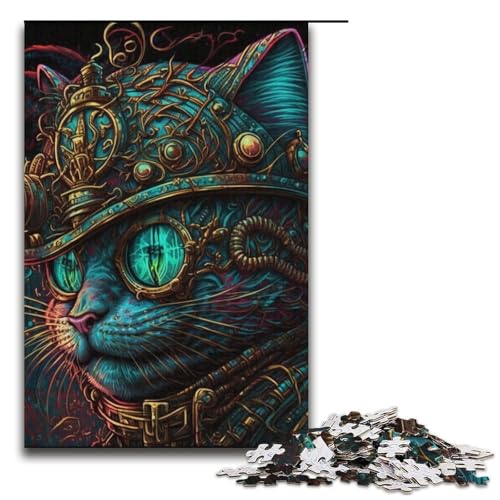 Puzzle 1000 Teile für Erwachsene Steampunk-Katzen-Puzzle Heimdekorationspuzzle Herausforderndes Spiel und Familienspiel 14,96 x 10,24 Zoll Puzzle 1000 Teile für Erwachsene Steampunk-Katzen-Puzzle Heimdekorationspuzzle Herausforderndes Spiel und Familienspiel 14,96 x 10,24 Zoll von WGLINGX