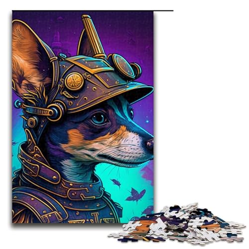 Puzzle 1000 Teile für Erwachsene Steampunk Rat Terrier Lernspiel Herausforderung Spielzeug Weihnachtsgeburtstagsgeschenk 19,69x29,53 Zoll von WGLINGX