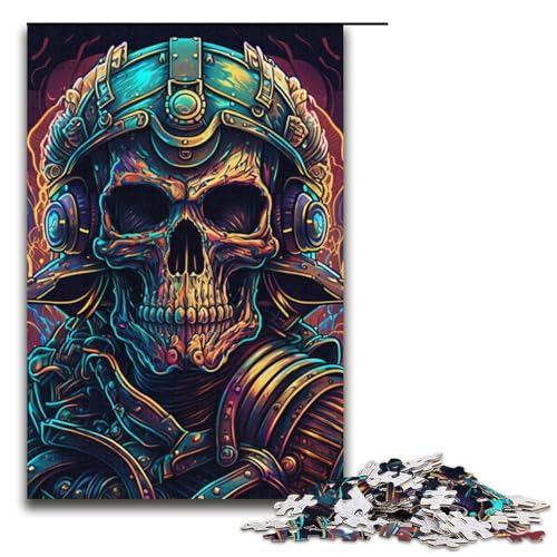 Puzzle 1000 Teile für Erwachsene Steampunk-Totenkopf-Puzzle Verbessert das Gedächtnis für Jugendliche ab 14 Jahren 14,96 x 10,24 Zoll von WGLINGX