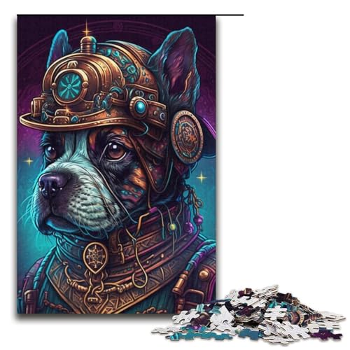 Puzzle 1000 Teile für Erwachsene Steampunk Whippy Dog Lernspiel Herausforderungsspielzeug Weihnachtsgeburtstagsgeschenk 14,96x10,24 Zoll von WGLINGX